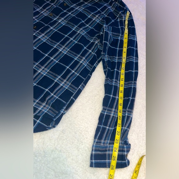 J. Crew Plaid Flannel Button Down Shirt Blue Gray Classic Fit Men’s XL - Picture 6 of 6